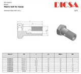 Banjo Bolts Metric, BJBM | TTA Hydraulics