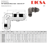 JIC Male Elbow Bulkhead Adaptor, E-BH-MJ-90