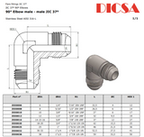 JIC Male Elbow Adaptor, E-MJ-90