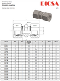 Tube Coupling Straight, S-Series, G | TTA Hydraulics