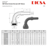 BSP Female Flat Face Elbow Hose End | TTA Hydraulics