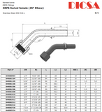 O'ring Sealing Face Female 45 Elbow Hose End | TTA Hyraulics