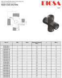 Tube Connector Equal Cross, S Series Heavy, K-S-X