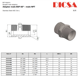 BSP to NPT Male Adaptor, MB-MN-STR