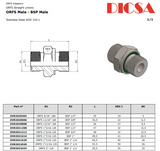 BSP to ORFS Male Adaptor, MB/MORF | TTA Hyd