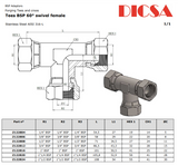 BSP Female T-Piece Swivel Adaptors, T-FB-SWIV