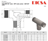 BSP Male to NPT Male Branch T- Piece | TTA Hyd