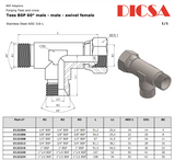 BSP Male to Female Swivel Run T-Piece Adaptor | TTA Hyd