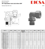 Tube Stud Elbow to BSP, L-Series, WE | TTA Hyd