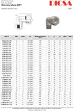 Tube Stud Elbow to BSP Taper, L-Series, WE | TTA Hyd