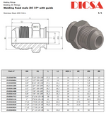 JIC Male Weldon, with Guide | TTA Hyd